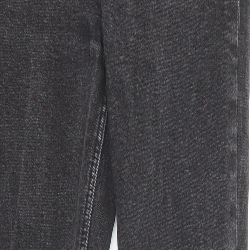 Denim & Co. Womens Black Cotton Tapered Jeans Size 4 Regular Zip - Waist 21 inches