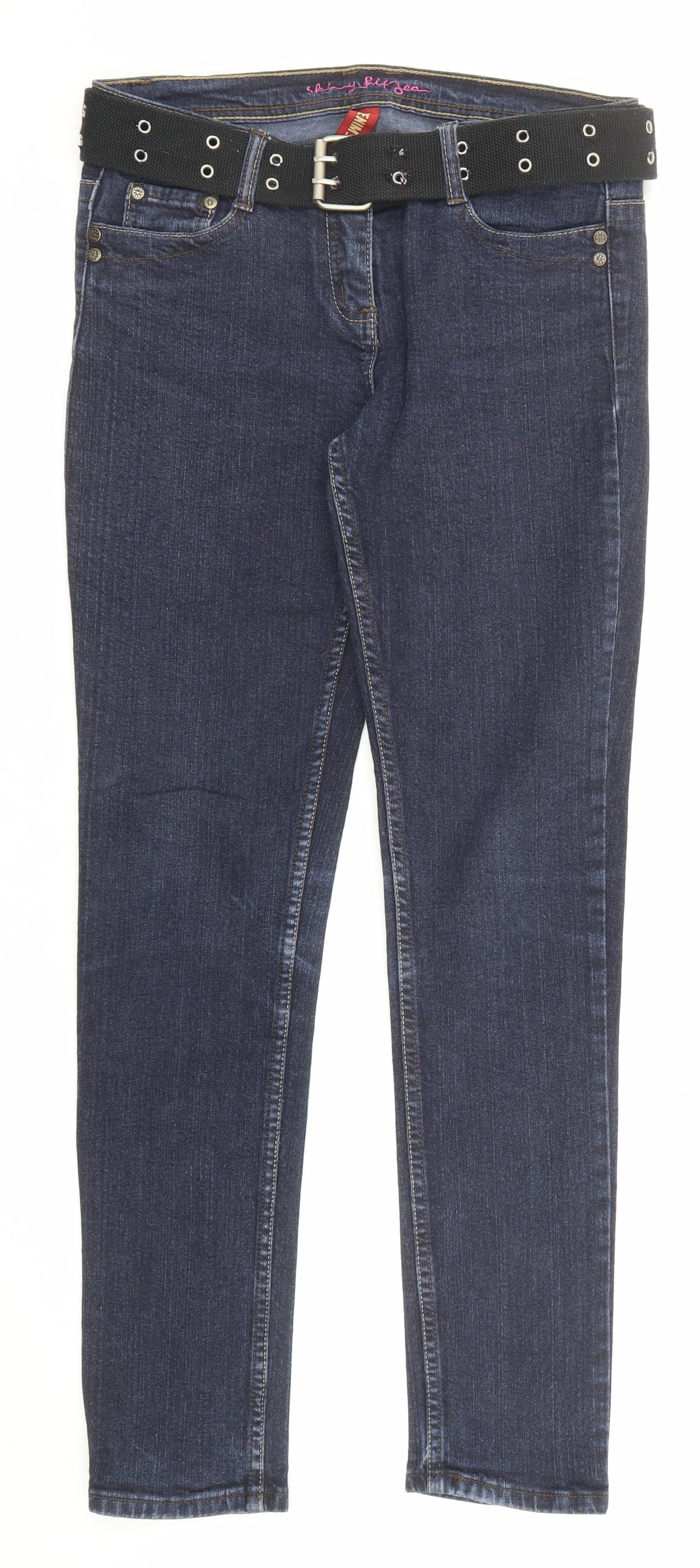 Denim & Co. Womens Blue Cotton Skinny Jeans Size 10 Regular Zip