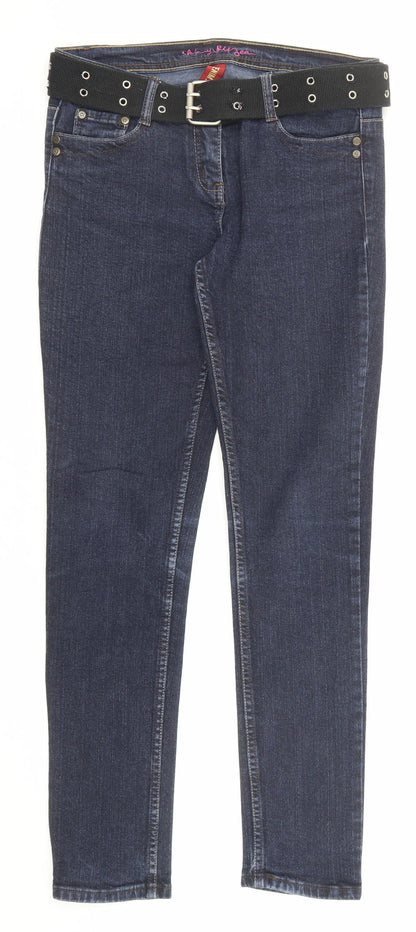 Denim & Co. Womens Blue Cotton Skinny Jeans Size 10 Regular Zip