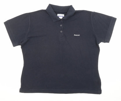 Reebok Womens Blue Polyester Basic Polo Size 18 Collared