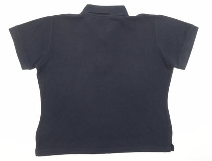 Reebok Womens Blue Polyester Basic Polo Size 18 Collared