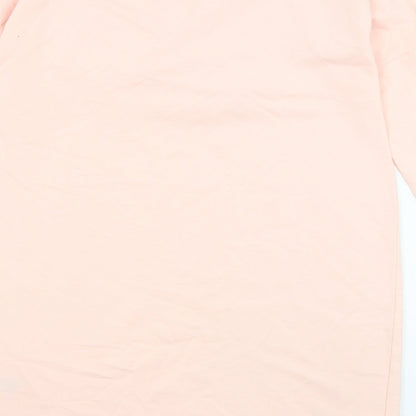 Select Womens Pink Cotton Jumper Dress Size 12 Round Neck Pullover