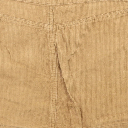 Denim & Co. Womens Beige Cotton Mini Skirt Size 10 Button