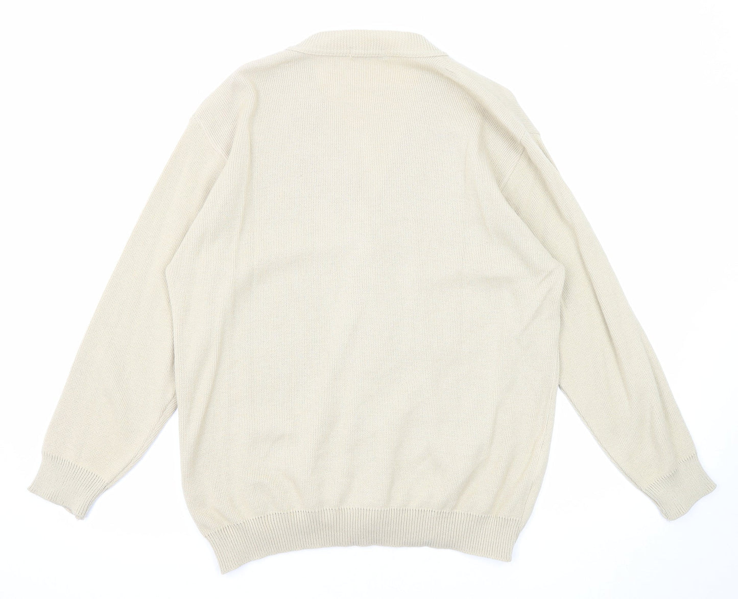 Stylistiq Womens Beige V-Neck Acrylic Cardigan Jumper Size XL