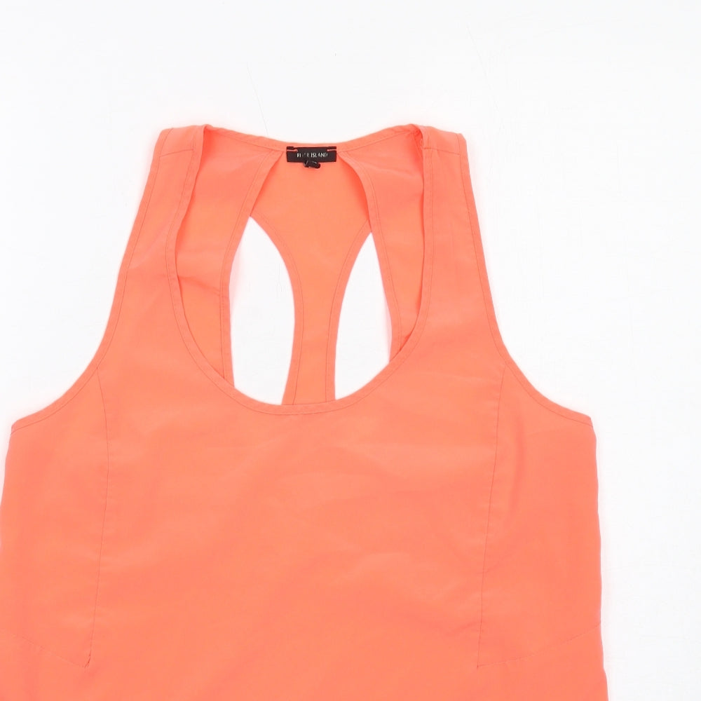 Womens UK Size 14 River Island Orange Basic Tank