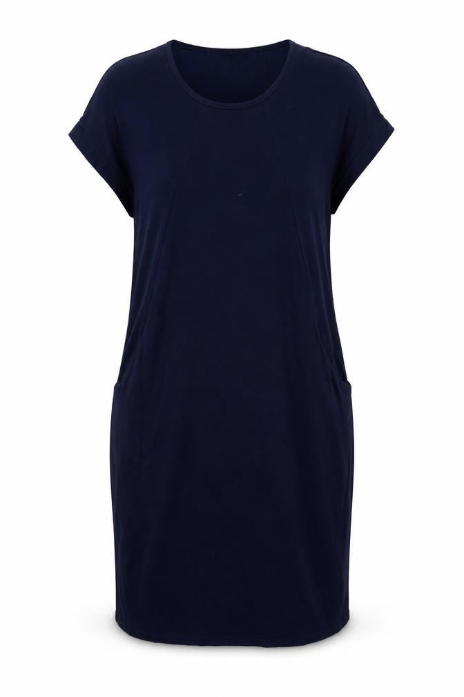 Roman Womens Blue Viscose Shift Size 12 Round Neck Pullover