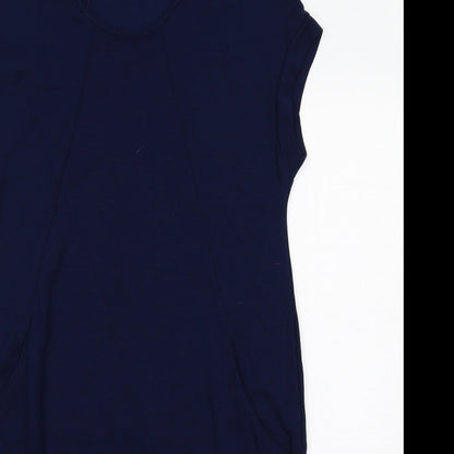 Roman Womens Blue Viscose Shift Size 12 Round Neck Pullover