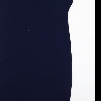 Roman Womens Blue Viscose Shift Size 12 Round Neck Pullover