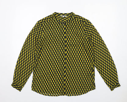 Womens UK Size 8 Sandwich Yellow Basic Button-Up