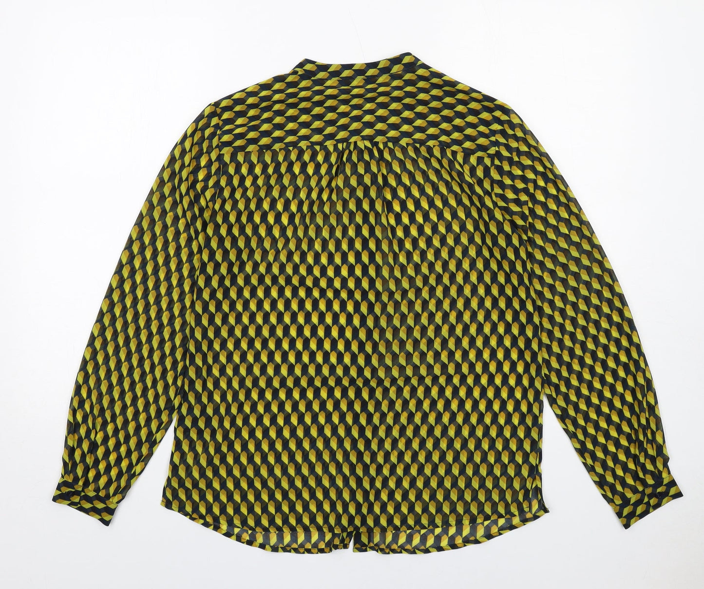 Womens UK Size 8 Sandwich Yellow Basic Button-Up