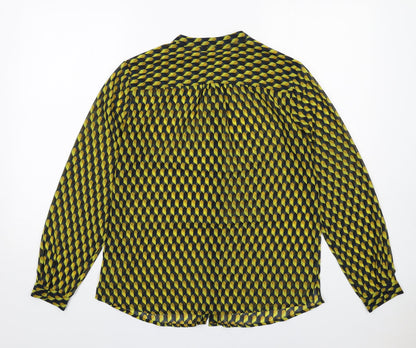 Womens UK Size 8 Sandwich Yellow Basic Button-Up