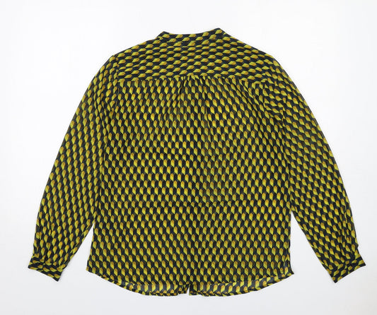 Womens UK Size 8 Sandwich Yellow Basic Button-Up