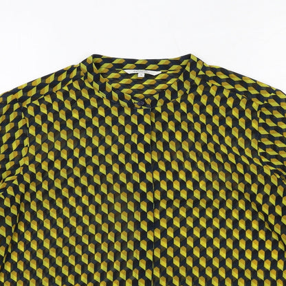 Womens UK Size 8 Sandwich Yellow Basic Button-Up