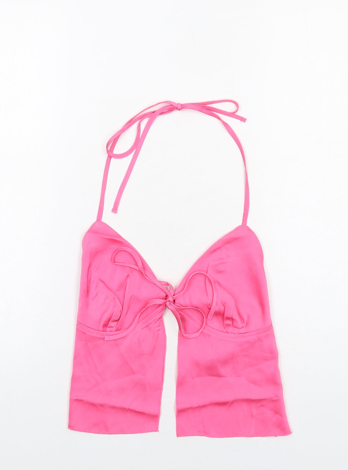 Womens UK Size L Stradivarius Pink Cropped Tank