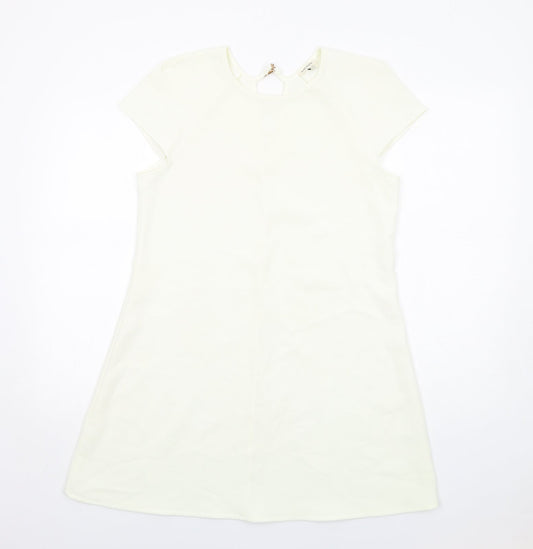 River Island Womens Ivory Polyester A-Line Size 10 Round Neck Pullover