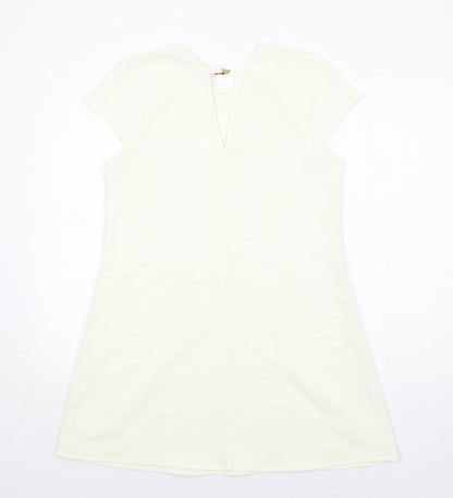 River Island Womens Ivory Polyester A-Line Size 10 Round Neck Pullover