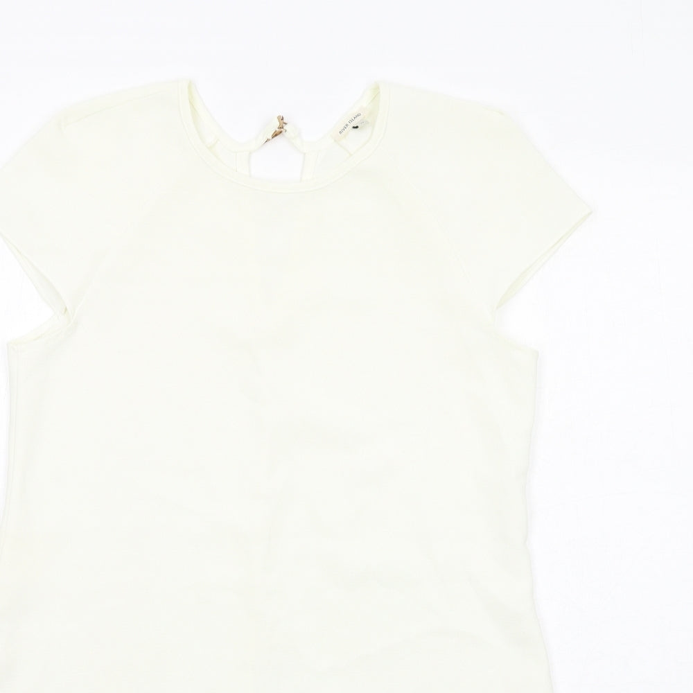 River Island Womens Ivory Polyester A-Line Size 10 Round Neck Pullover