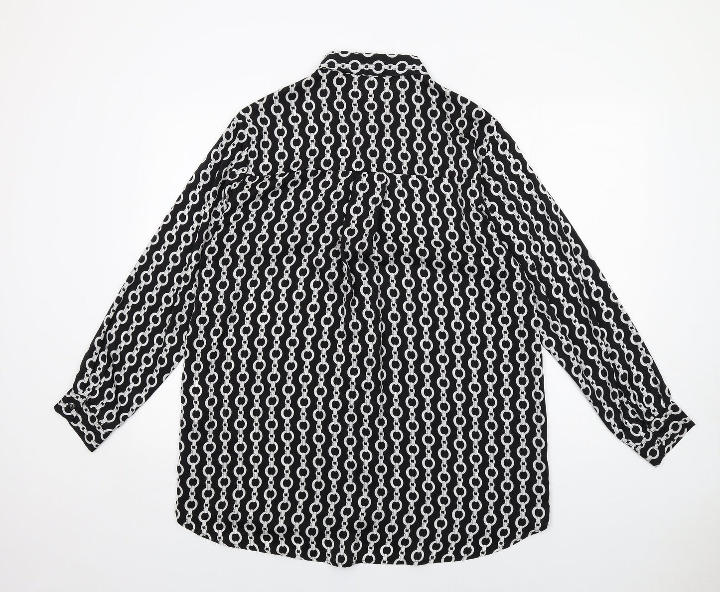 Womens UK Size XL Zara Black Basic Button-Up