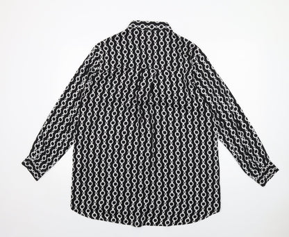 Womens UK Size XL Zara Black Basic Button-Up