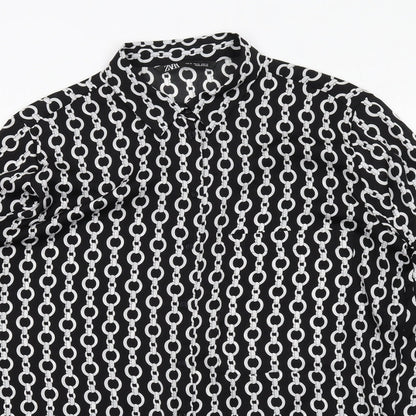 Womens UK Size XL Zara Black Basic Button-Up