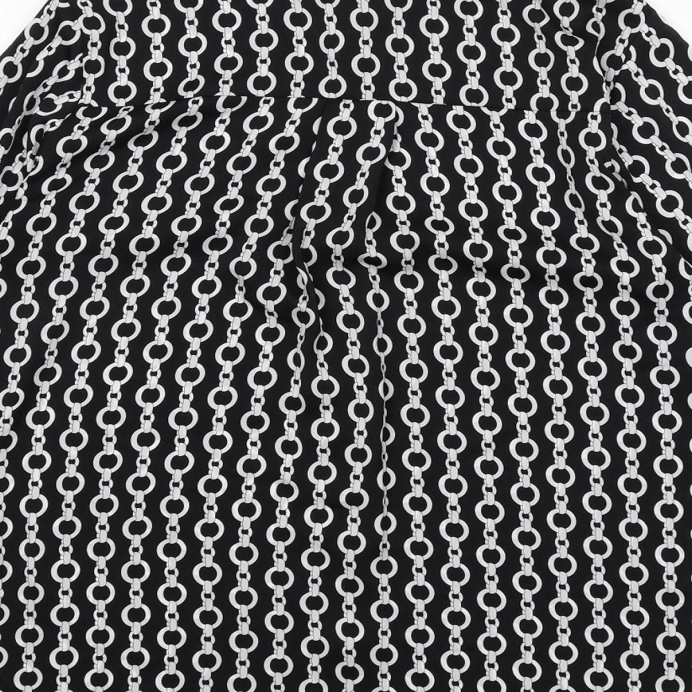 Womens UK Size XL Zara Black Basic Button-Up