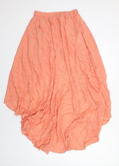New Look Womens Orange Viscose Peasant Skirt Size 12