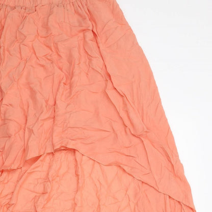 New Look Womens Orange Viscose Peasant Skirt Size 12