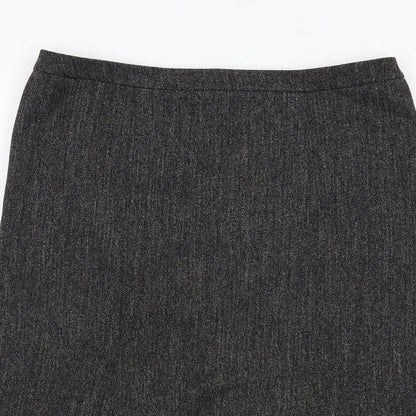 BHS Womens Grey Polyester A-Line Skirt Size 12 Zip