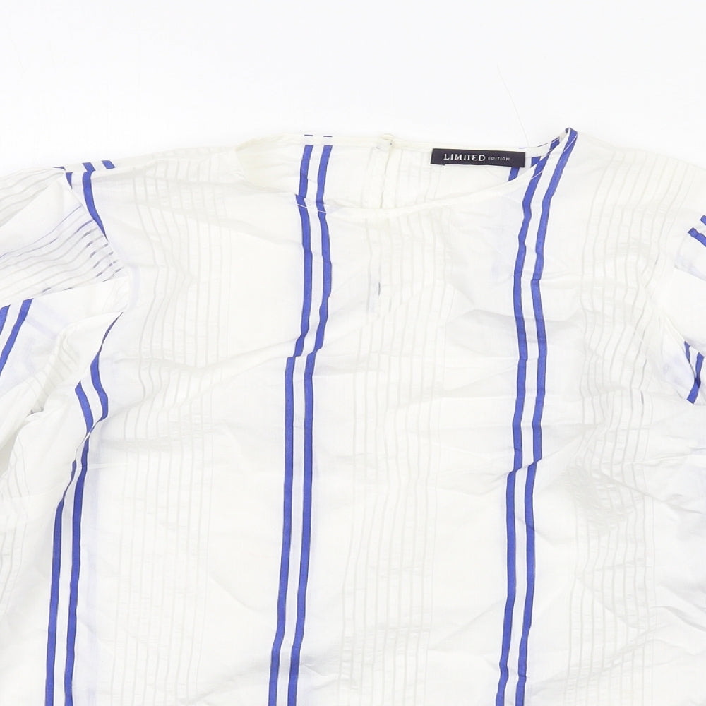Womens UK Size 10 Limited Edition White Basic Blouse