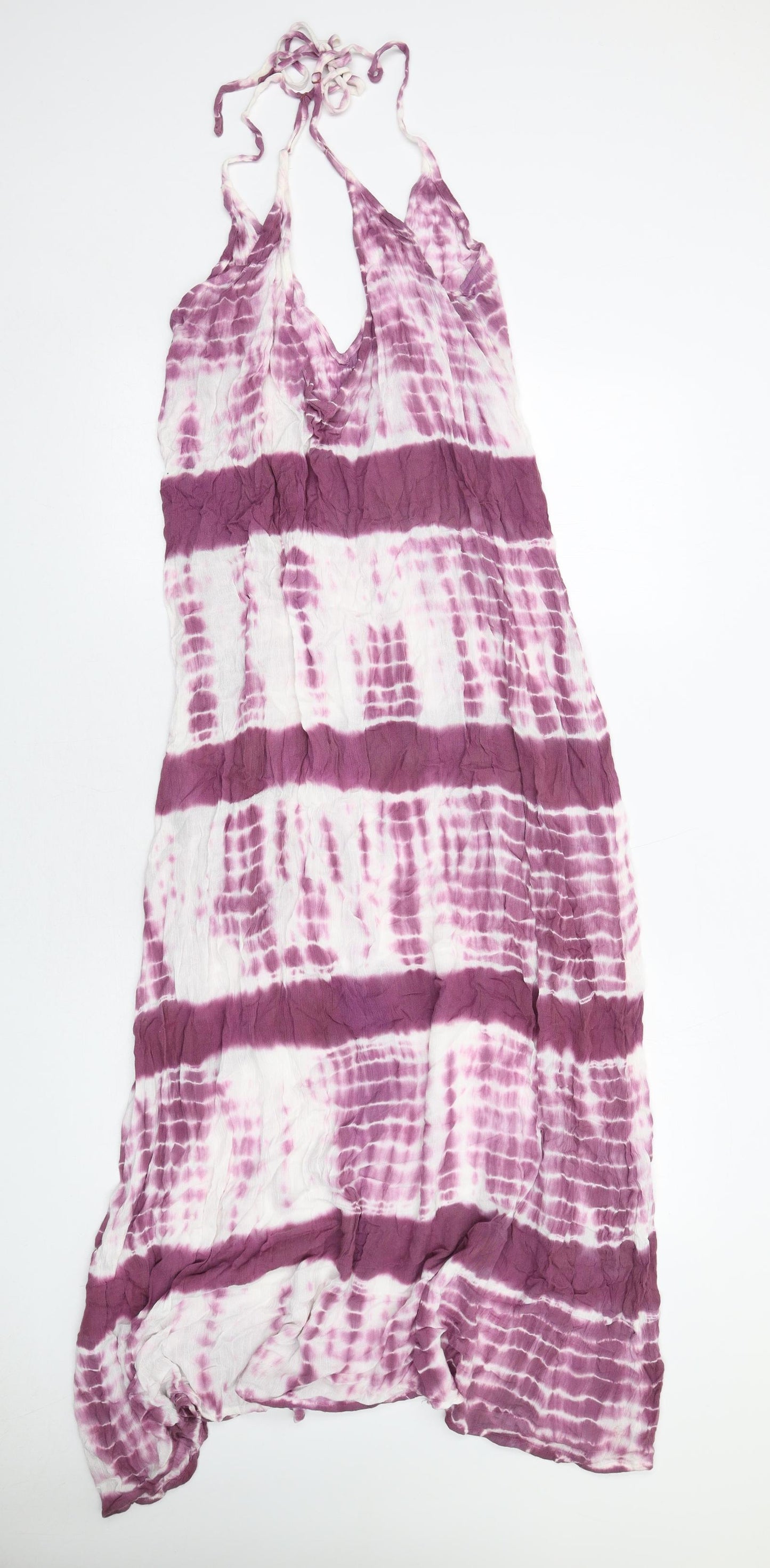 ASOS Womens Purple Tie Dye Viscose Maxi Size 10 Halter Pullover