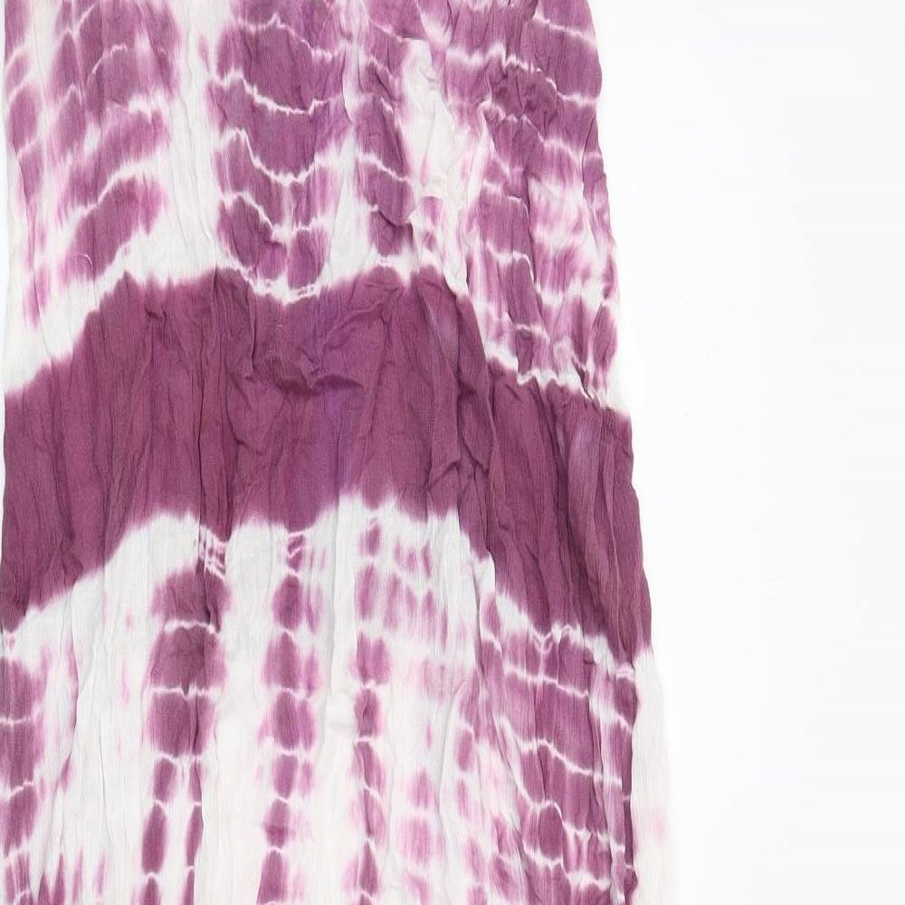 ASOS Womens Purple Tie Dye Viscose Maxi Size 10 Halter Pullover