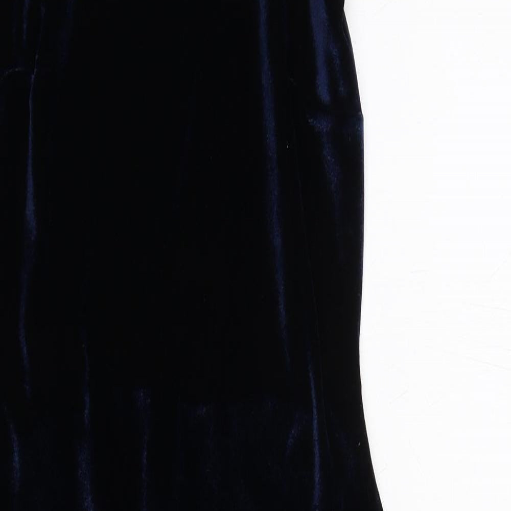 Missguided Womens Blue Polyester Bodycon Size 10 Round Neck Zip