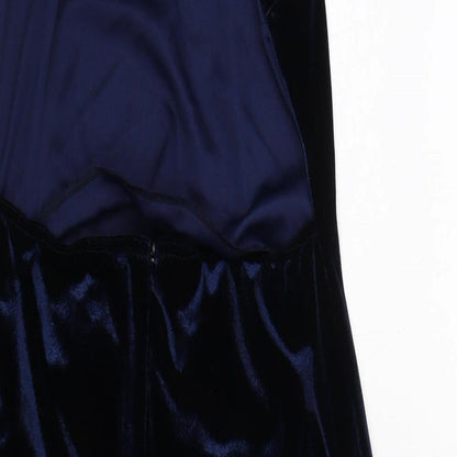 Missguided Womens Blue Polyester Bodycon Size 10 Round Neck Zip