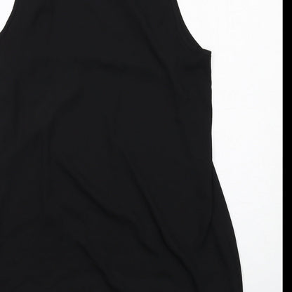 Paraphrase Womens Black Polyester Basic Tank Size 14 Round Neck