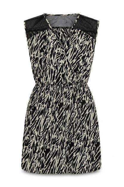 Pins & Needles Womens Black Geometric Polyester A-Line Size M Round Neck Pullover