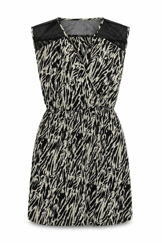 Pins & Needles Womens Black Geometric Polyester A-Line Size M Round Neck Pullover
