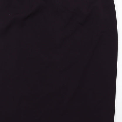 BHS Womens Purple Polyester A-Line Skirt Size 14 Zip