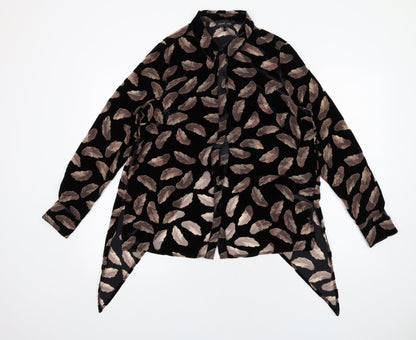 Womens UK Size 8 Label Lab Black Basic Button-Up