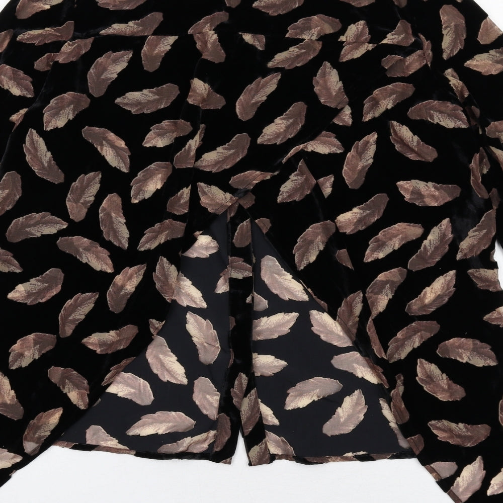 Womens UK Size 8 Label Lab Black Basic Button-Up