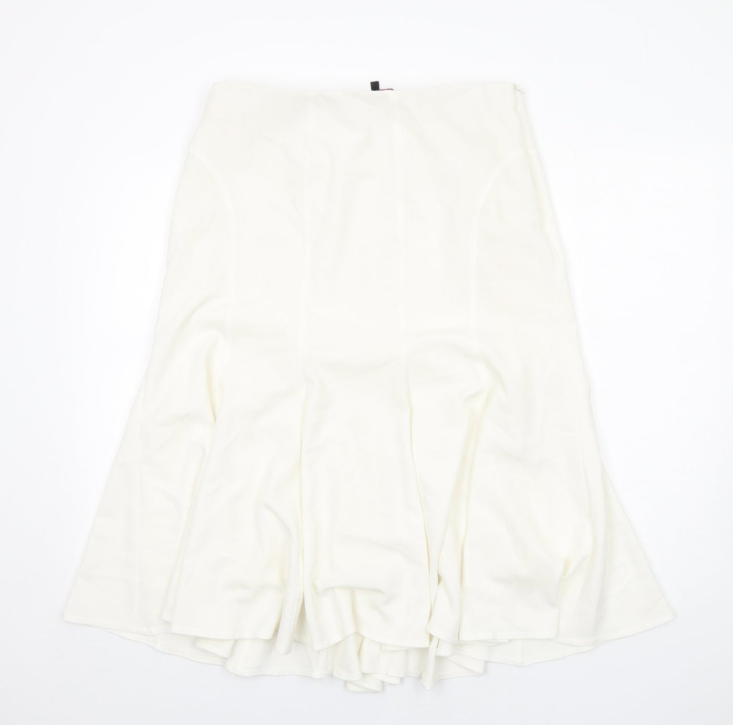 Hudson and Onslow Womens White Polyester Swing Skirt Size 14 Zip