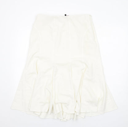 Hudson and Onslow Womens White Polyester Swing Skirt Size 14 Zip