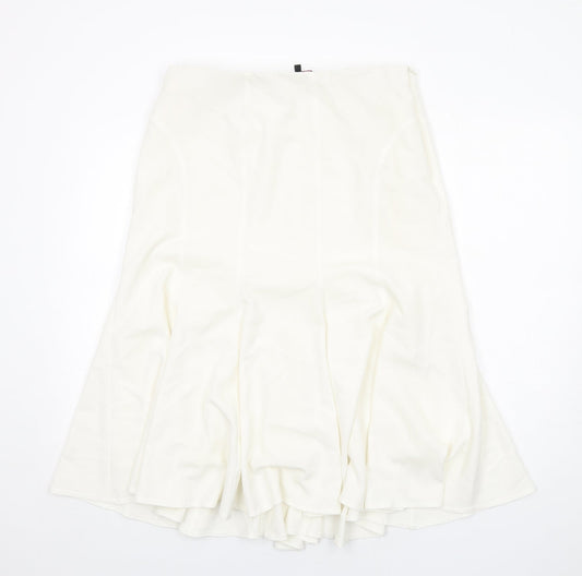 Hudson and Onslow Womens White Polyester Swing Skirt Size 14 Zip