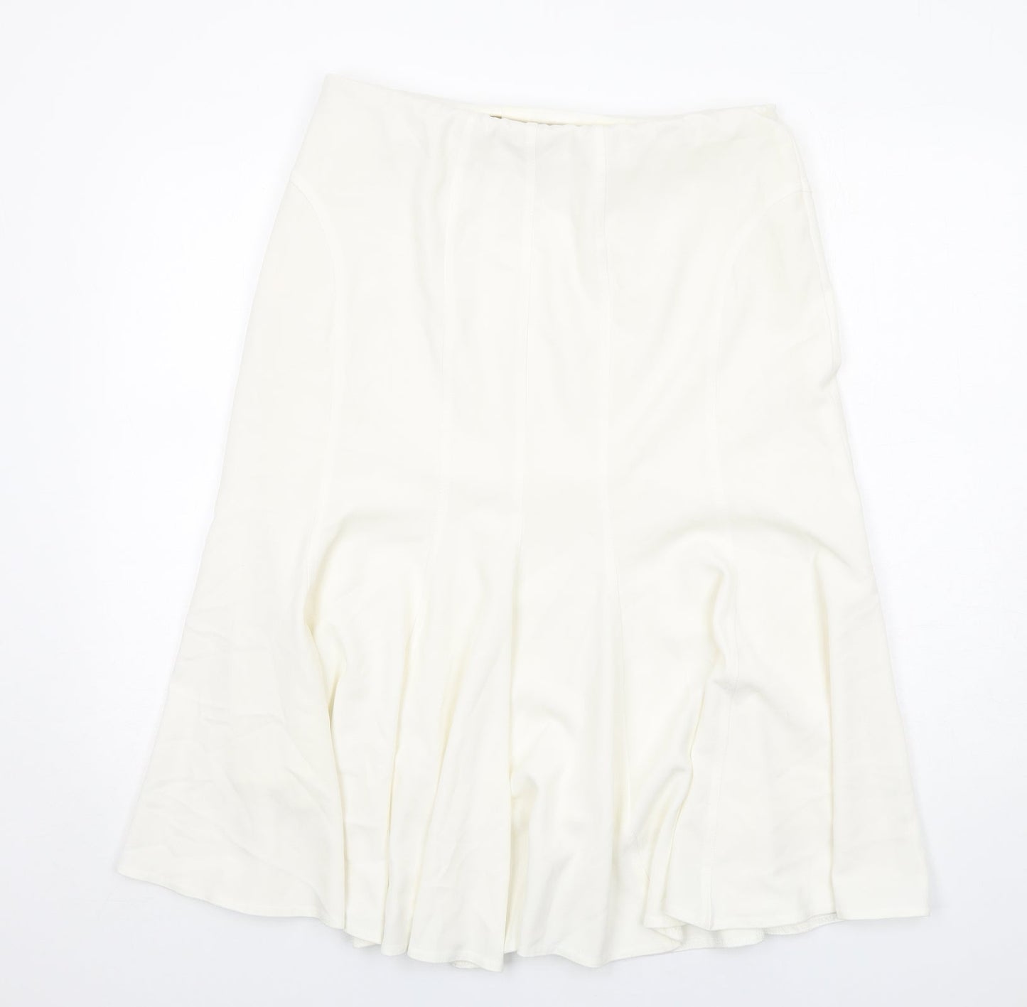 Hudson and Onslow Womens White Polyester Swing Skirt Size 14 Zip