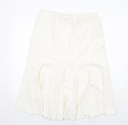 Hudson and Onslow Womens White Polyester Swing Skirt Size 14 Zip