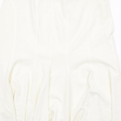 Hudson and Onslow Womens White Polyester Swing Skirt Size 14 Zip