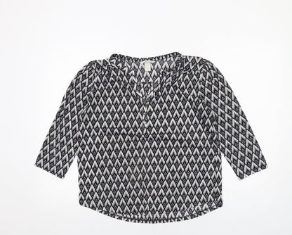 Womens UK Size S H&M Black Basic Blouse