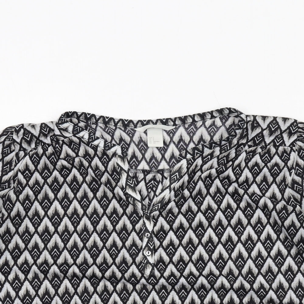 Womens UK Size S H&M Black Basic Blouse