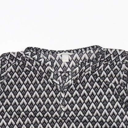 Womens UK Size S H&M Black Basic Blouse