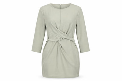 ASOS Womens Green Polyester A-Line Size 6 Round Neck Zip