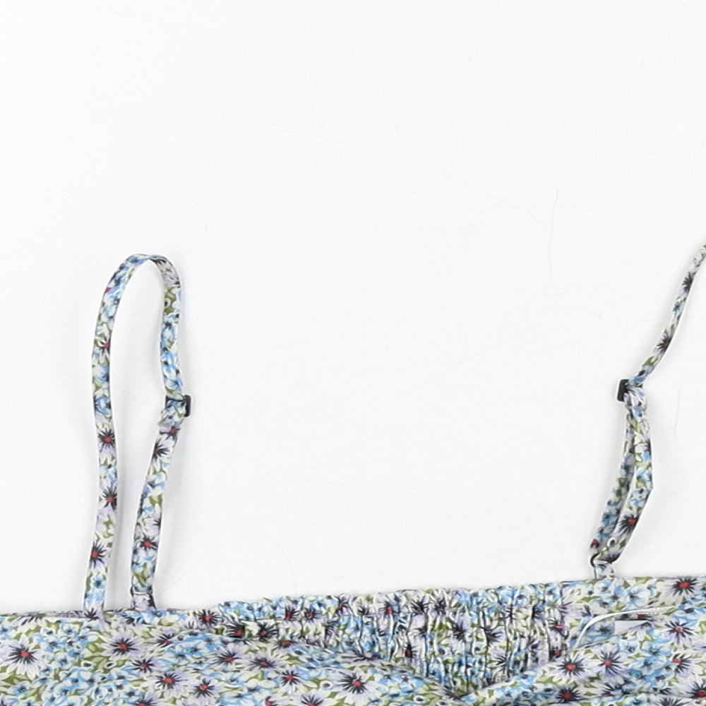 Womens UK Size S Zara Multicoloured Cropped Tank